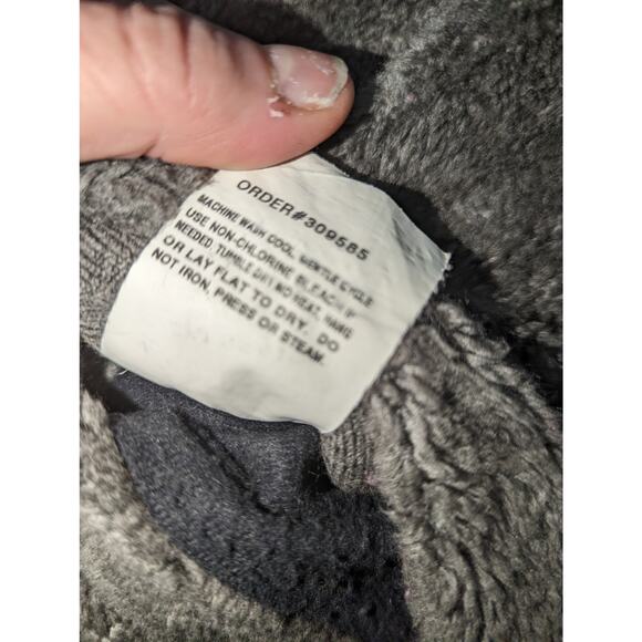 Vintage Denali Reversible Fleece  Coat Leaf Pattern Grey Red Size Small - Picture 8 of 12